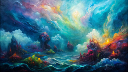 Fototapeta premium Vibrant coral reefs teeming with life beneath the Red Sea's turquoise waves