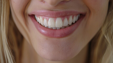 Fototapeta premium Beautiful snow-white smile of a young beautiful woman