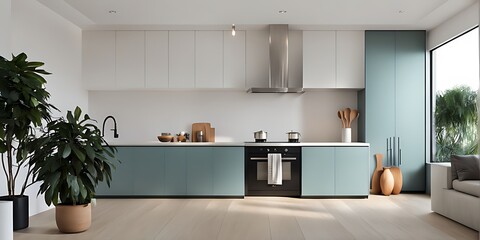  Minimal modern kitchen interior design. 