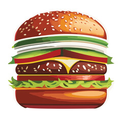 hamburger isolated on white background