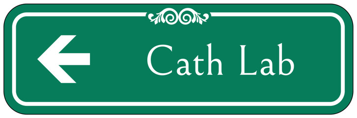 Hospital way finding sign CATH lab