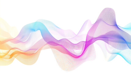 Illustrate the evolution of retail tech through vibrant gradient lines in a single wave style isolated on solid white background