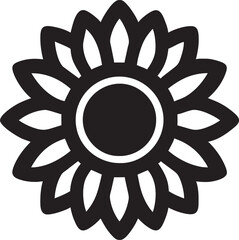 sunflower, no background, pictogram