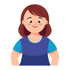Obraz premium Cheerful girl with Down syndrome, vector cartoon illustration.