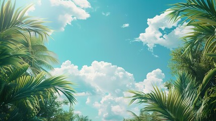 Sky with clouds, Jungle and summer vibes