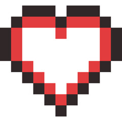 Pixel art cartoon heart icon 5