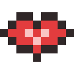 Pixel art cartoon heart icon 7