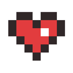 Pixel art cartoon heart icon 14