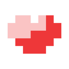 Pixel art cartoon heart icon 16