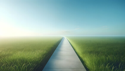 concept of the right path, The path and tranquil natural environment invite a sense of clarity and direction.
