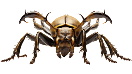 A large insect with massive wings and sharp claws on its back