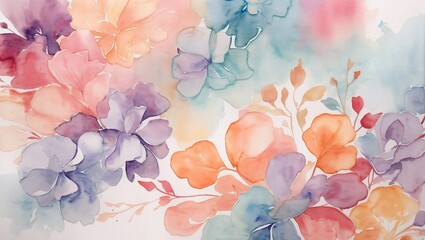 Delicate watercolor background with paint
