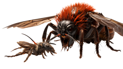 Two bees standing side by side on a flower petal, showcasing their teamwork and unity in nature