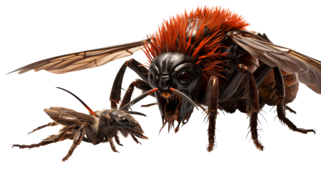 Two bees standing side by side on a flower petal, showcasing their teamwork and unity in nature