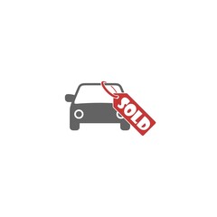 Sold car logo icon isolated on white background