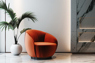 A sleek and modern barrel chair, adding elegance to any space.