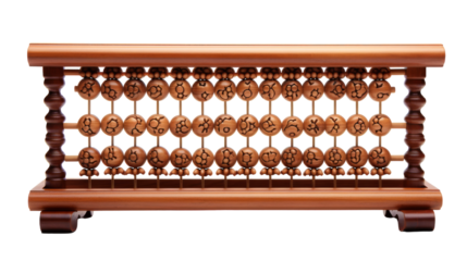 Wooden abacus adorned with colorful beads, creating a whimsical and vibrant display