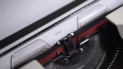 1943 Year Number, Typing on White Paper in Vintage Typewriter