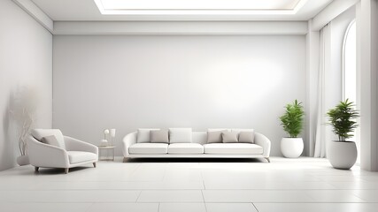 3D White Background for Interior Space