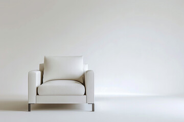 A sleek, modern armchair with clean lines and a solid white background.