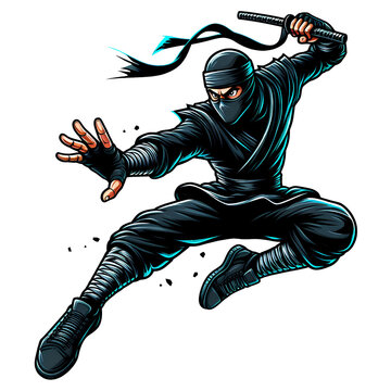 recommend clip art: ninja jumping ready to attact