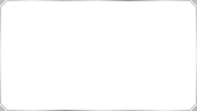 Rectangle subtle silver frame with triangular corners, 16x9 scale ratio for card, banner, video, presentation, invitation