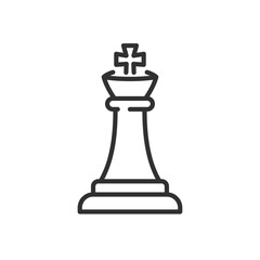 King, chess piece, linear icon. Line with editable stroke