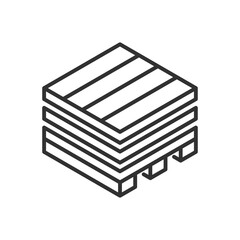 Pallets, linear icon. Isometric style. Line with editable stroke