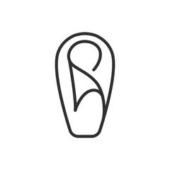Sleeping bag, linear icon. Line with editable stroke