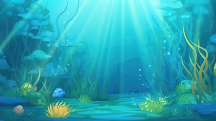 Fototapeta na wymiar Enchanted Underwater Kingdom Illustration