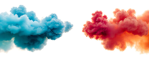 red and blue smoke  abstract