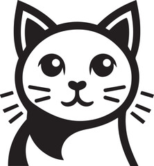 Cute cat head vector illustration for cat day.