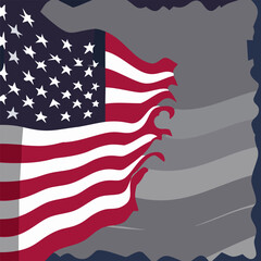 Flag of USA United States Illustration vector 10 eps