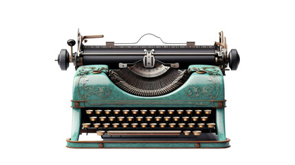 Vintage typewriter on white background, capturing nostalgia and timeless elegance