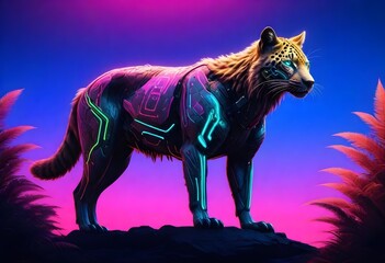 Cyberpunk A Detailed Portrait Of A Wild Animal In