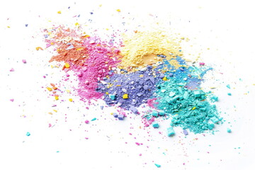 colored powder scattered on a white background