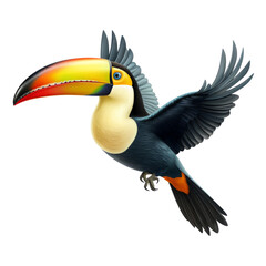 toucan bird looking isolated on white
