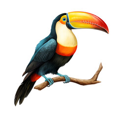 Fototapeta premium toucan bird looking isolated on white