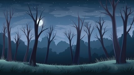 Enchanted Forest Night with Magical Moonlight Path