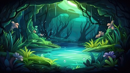 Enchanted Forest Cartoon Wonderland
