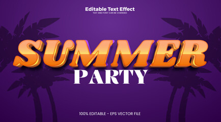 Summer Party editable text effect in modern trend style