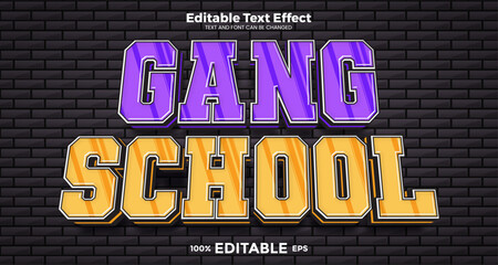 Gang School editable text effect in modern trend style