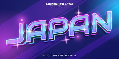 Japan editable text effect in modern trend style