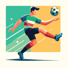 Illustration of football player juggling a ball