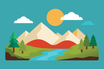 Paper background landscape vector design