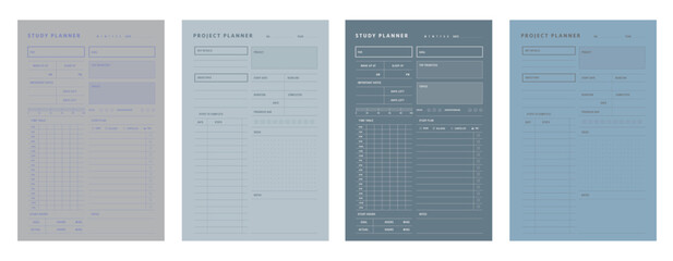 Set of study and project planner. ( Happiness)