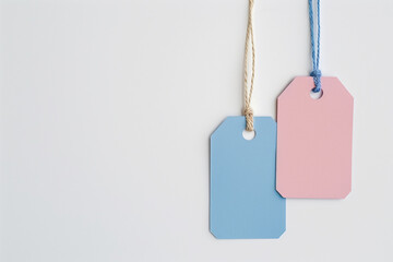 Mockup two paper tag. 3d render