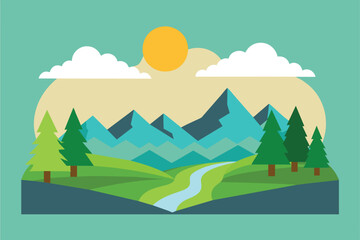 Paper background landscape vector design