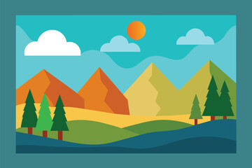 Paper background landscape vector design