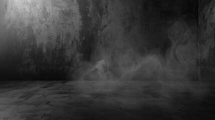 Background: An empty room with lots of smoke and dark walls